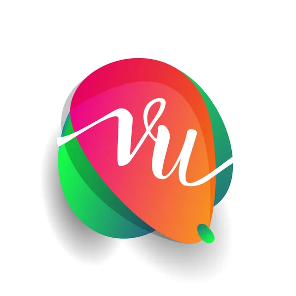 Letra Logotipo Com Fundo Colorido Respingo Design Logotipo Combinação Letras —  Vetores de Stock