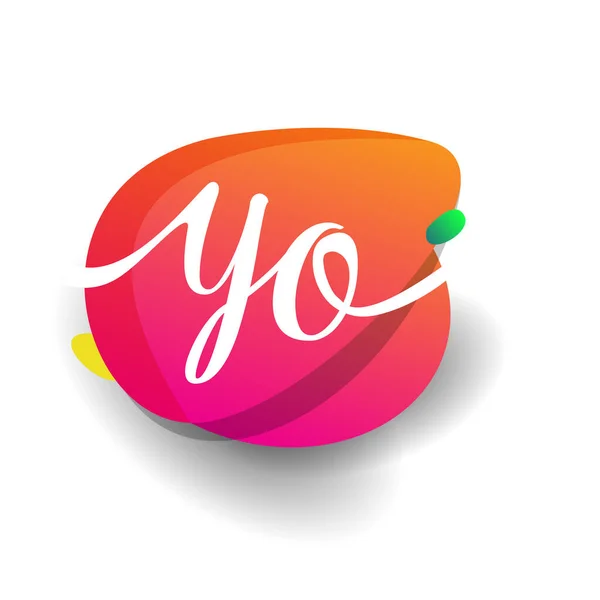 Lettera Logo Con Sfondo Colorato Splash Lettera Combinazione Logo Design — Vettoriale Stock