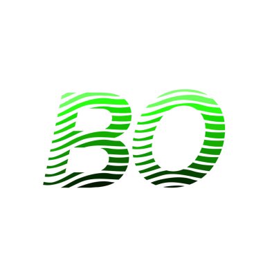 Renkli çemberli BO logosu çizgili kompozisyon mektubu şirket kimliği için kartvizit yaratıcı endüstri, web.