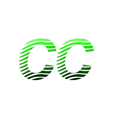 Renkli çemberli CC logosu, çizgili kompozisyon mektubu, şirket kimliği için kartvizit, yaratıcı endüstri, web.