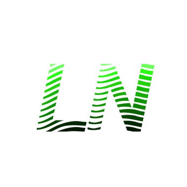 Renkli çemberli LN logotype harfi, çizgili kompozisyon mektubu, şirket kimliği için kartvizit, yaratıcı endüstri, web.