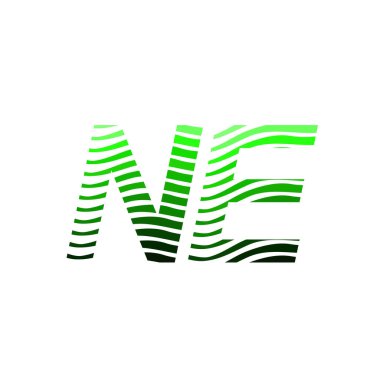 NE harfi renkli çember, çizgili kompozisyon mektubu, şirket kimliği için kartvizit, yaratıcı endüstri, web.