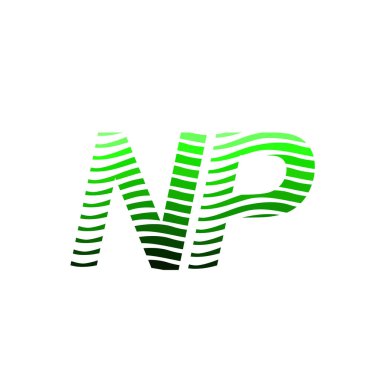 Renkli çemberli NP logosu, çizgili kompozisyon mektubu, şirket kimliği kartviziti, yaratıcı endüstri, web.