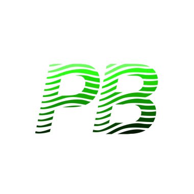 Renkli çemberli PB logosu, çizgili kompozisyon mektubu, şirket kimliği için kartvizit, yaratıcı endüstri, web.