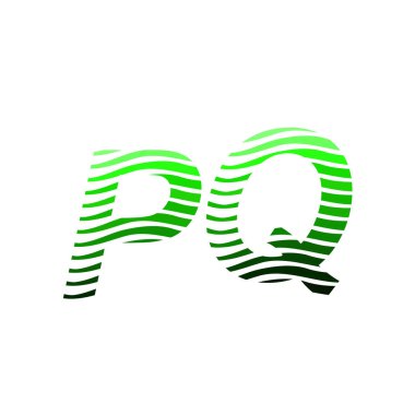 Renkli çemberli PQ logosu, çizgili kompozisyon mektubu, şirket kimliği kartviziti, yaratıcı endüstri, web.