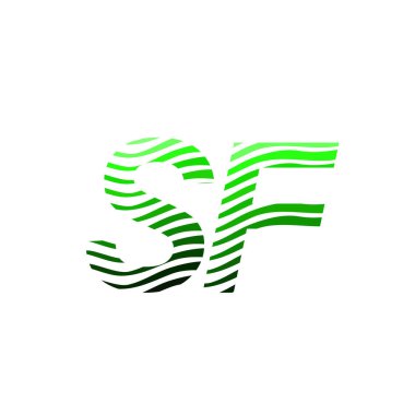 Renkli çemberli SF logosu, çizgili kompozisyon mektubu, şirket kimliği kartviziti, yaratıcı endüstri, web.