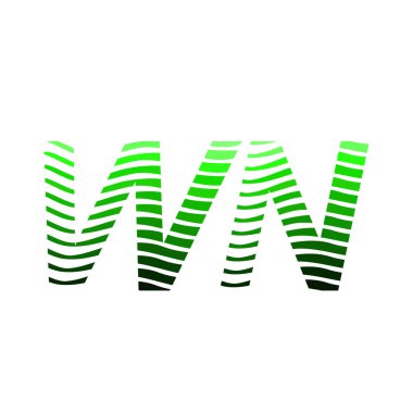 Renkli bir daireye sahip WN logosu, çizgili kompozisyon mektubu, şirket kimliği için kartvizit, yaratıcı endüstri, web.