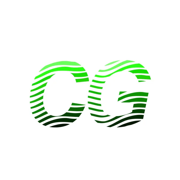 字母Cg标识 色彩斑斓的圆形 带有条纹的构图字母 用于公司身份的名片 创意产业 — 图库矢量图片