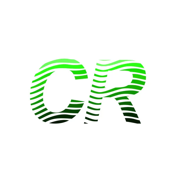 字母Cr标识 色彩斑斓的圆形 带有条纹的构图字母 用于公司身份的名片 创意产业 — 图库矢量图片