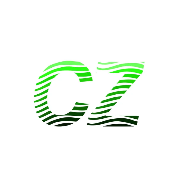 字母Cz标识 色彩斑斓的圆形 带有条纹的构图字母 公司身份名片 创意产业 — 图库矢量图片