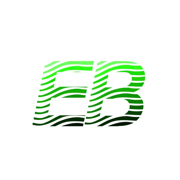 字母Eb标识 色彩斑斓的圆形 带有条纹的构图字母 用于公司身份的名片 创意产业 — 图库矢量图片