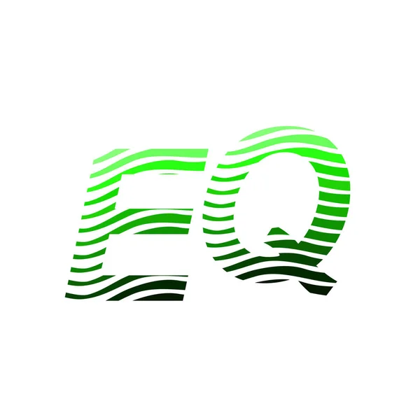 字母Eq标识 色彩斑斓的圆形 带有条纹的构图字母 用于公司身份的名片 创意产业 — 图库矢量图片