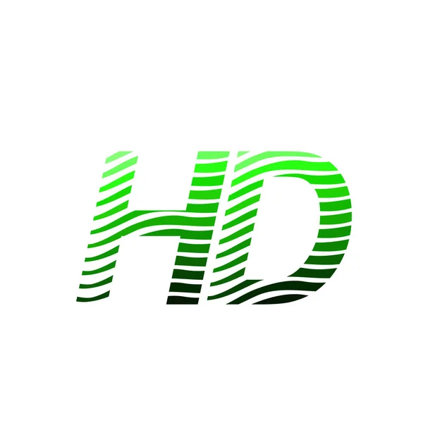 字母Hd标识 色彩斑斓的圆形 带有条纹的构图字母 用于公司身份的名片 创意产业 — 图库矢量图片