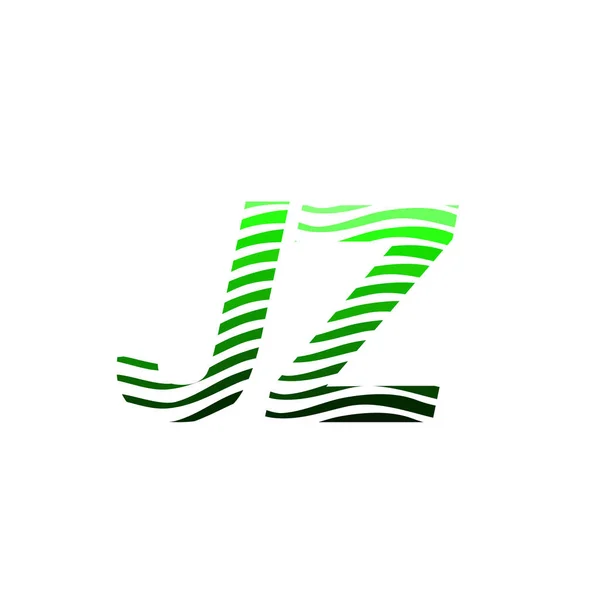 カラフルな円を持つ文字Jzのロゴタイプ 縞模様の組成文字と 会社のアイデンティティのための名刺 クリエイティブ産業 ウェブ — ストックベクタ