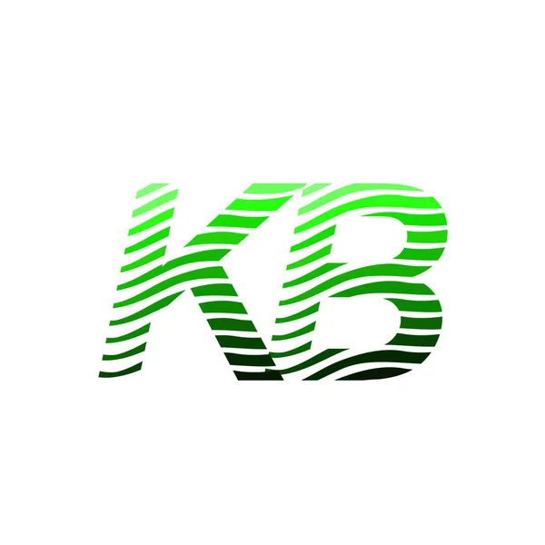 字母Kb标识 色彩斑斓的圆形 带有条纹的构图字母 用于公司身份的名片 创意产业 — 图库矢量图片