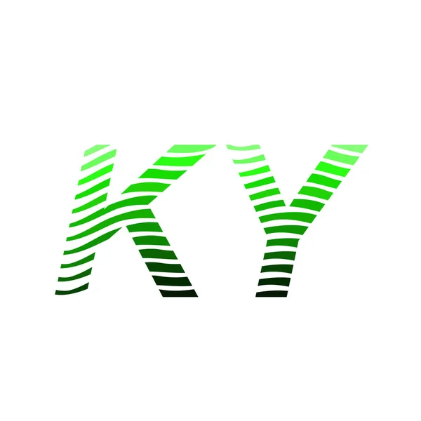 带有彩色圆圈的字母Ky标识 带有条纹的构图字母 用于公司身份的名片 创意产业 — 图库矢量图片