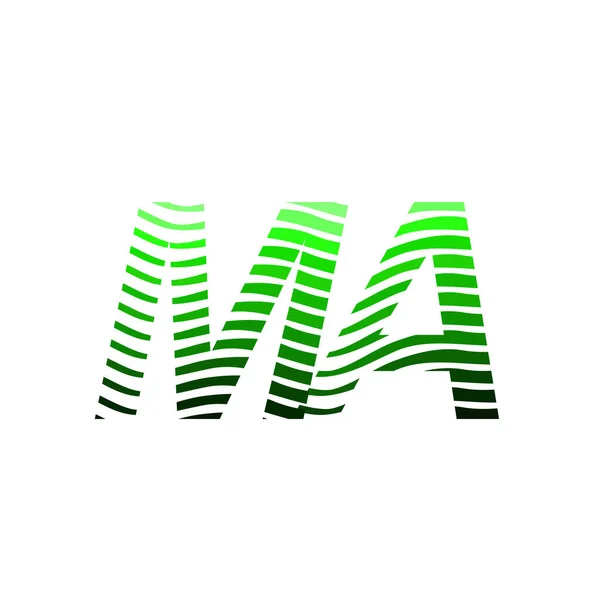 字母Ma标识 色彩斑斓的圆形 带有条纹的构图字母 用于公司身份的名片 创意产业 — 图库矢量图片