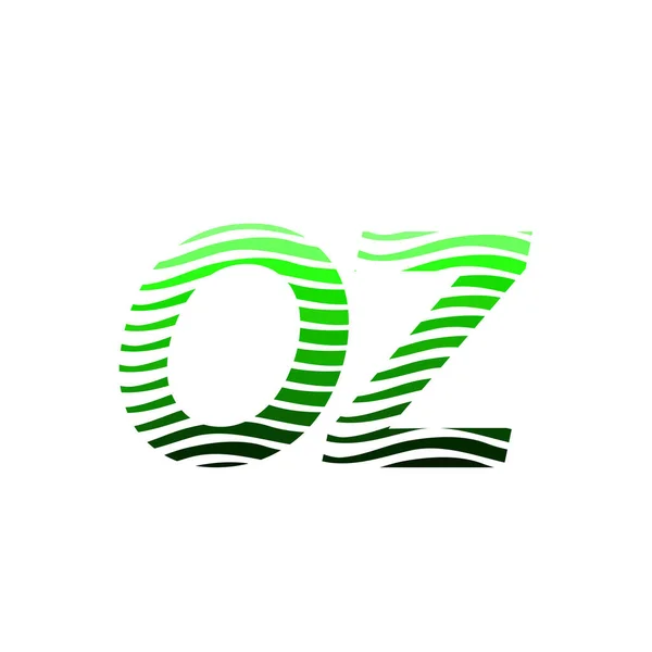 字母Oz标识 色彩斑斓的圆形 带有条纹的构图字母 用于公司身份的名片 创意产业 — 图库矢量图片