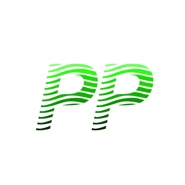 字母Pp标识 色彩斑斓的圆形 带有条纹的构图字母 用于公司身份的名片 创意产业 — 图库矢量图片