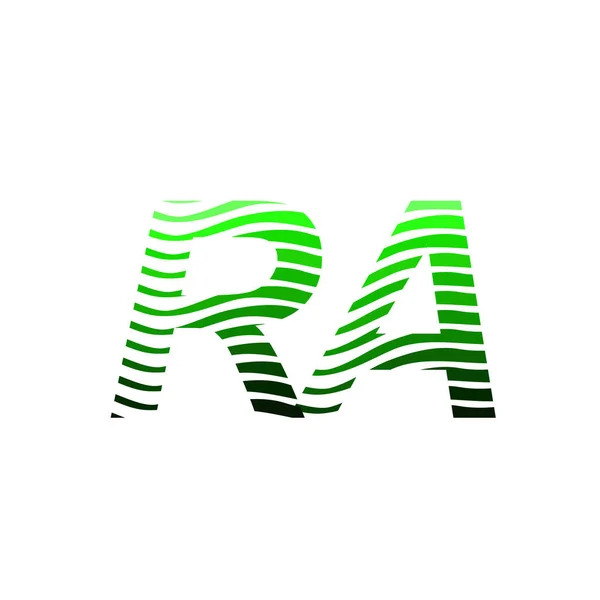 カラフルな円の文字Raのロゴタイプ 縞模様の組成文字と 会社のアイデンティティのための名刺 クリエイティブ産業 ウェブ — ストックベクタ