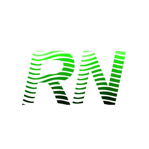 文字カラフルな円とRnのロゴタイプ 縞模様の組成文字と 会社のアイデンティティのための名刺 クリエイティブ産業 ウェブ — ストックベクタ