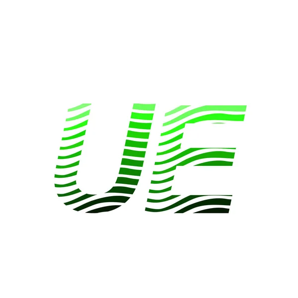 字母Ue标识 色彩斑斓的圆形 带有条纹的构图字母 用于公司身份的名片 创意产业 — 图库矢量图片