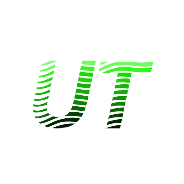 带有彩色圆圈的Ut标识 带有条纹的构图字母 用于公司身份的名片 创意产业 — 图库矢量图片