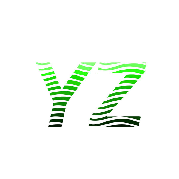 Letter YZ logotype with colorful circle, with striped composition letter, business card for company identity, creative industry, web.