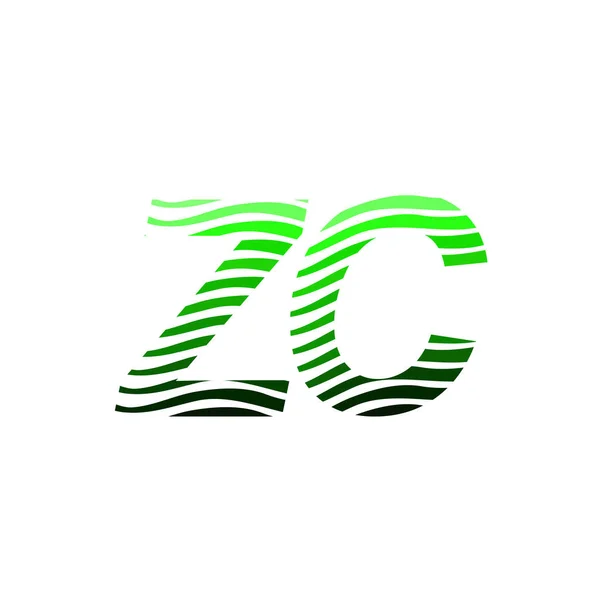 字母Zc标识 色彩斑斓的圆形 带有条纹的构图字母 公司身份名片 创意产业 — 图库矢量图片