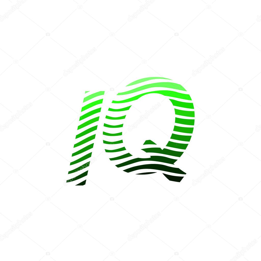 Letter IQ logotype with colorful circle, with striped composition letter, business card for company identity, creative industry, web.