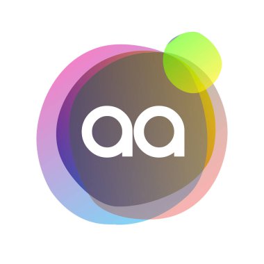 Renkli arka planlı AA harfi logosu, yaratıcı endüstri, web, iş ve şirket için harf kombinasyonu tasarımı.