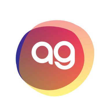 Renkli arkaplanı olan AG logosu, yaratıcı endüstri, web, iş ve şirket için harf kombinasyonu tasarımı.