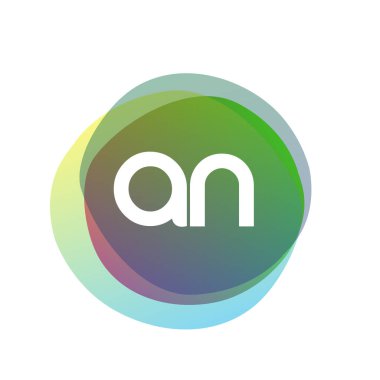 Renkli arka planı olan A harfi logosu, yaratıcı endüstri, web, iş ve şirket için harf kombinasyonu tasarımı.