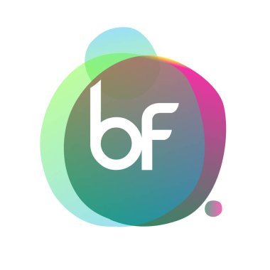 Renkli arka planlı BF logosu, yaratıcı endüstri, web, iş ve şirket için harf kombinasyonu tasarımı.