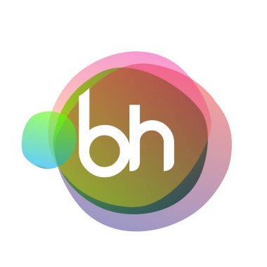 Renkli bir arka plana sahip BH harfi logosu, yaratıcı endüstri, web, iş ve şirket için harf kombinasyonu tasarımı.