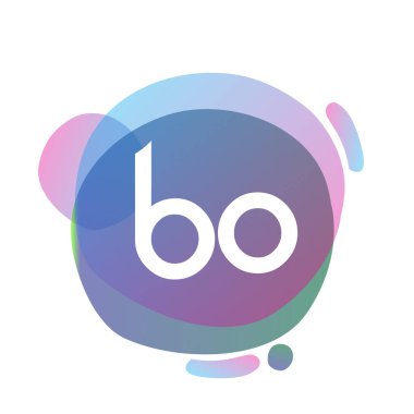 Renkli arkaplanı olan BO logosu, yaratıcı endüstri, web, iş ve şirket için harf kombinasyonu tasarımı.
