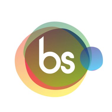 Renkli arka planlı BS logosu, yaratıcı endüstri, web, iş ve şirket için harf kombinasyonlu logo tasarımı.