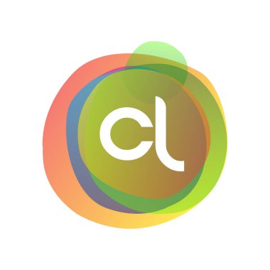 Renkli bir arka planı olan CL logosu, yaratıcı endüstri, web, iş ve şirket için harf kombinasyonu tasarımı.