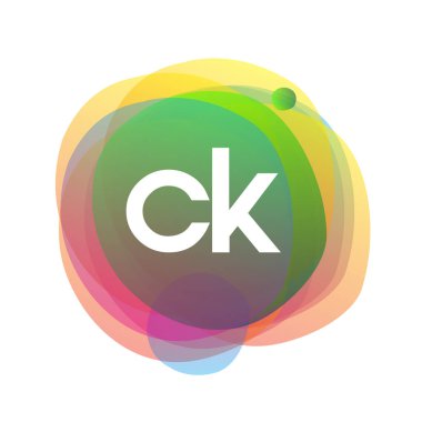 CK harfi logosu rengarenk arka plan, yaratıcı endüstri, web, iş ve şirket için harf kombinasyonu tasarımı.