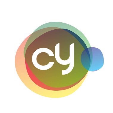 Renkli arkaplanı olan CY logosu, yaratıcı endüstri, web, iş ve şirket için harf kombinasyonu tasarımı.