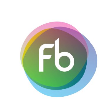 Renkli arka planlı FB logosu, yaratıcı endüstri, web, iş ve şirket için harf kombinasyonu tasarımı.