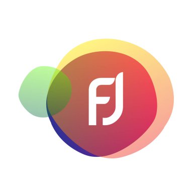 FJ harfi logosu rengarenk arka plan, yaratıcı endüstri, web, iş ve şirket için harf kombinasyonu tasarımı.