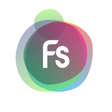 Renkli arkaplanı olan FS logosu, yaratıcı endüstri, web, iş ve şirket için harf kombinasyonu tasarımı.
