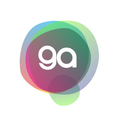 Renkli arka planlı GA logosu, yaratıcı endüstri, web, iş ve şirket için harf kombinasyonu tasarımı.