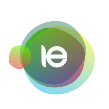 Renkli arkaplanı olan IE logosu, yaratıcı endüstri, web, iş ve şirket için harf kombinasyonu tasarımı.