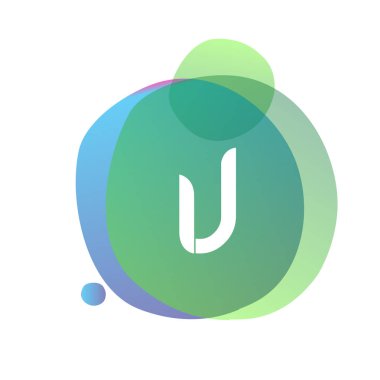 IJ harfi logosu rengarenk arka plan, yaratıcı endüstri, web, iş ve şirket için harf kombinasyonu tasarımı.