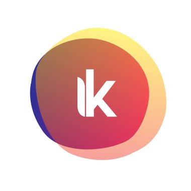 IK harfi logosu rengarenk arka plan, yaratıcı endüstri, web, iş ve şirket için harf kombinasyonu tasarımı.