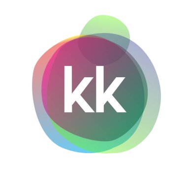 Renkli arka planlı KK logosu, yaratıcı endüstri, web, iş ve şirket için harf kombinasyonlu logo tasarımı.