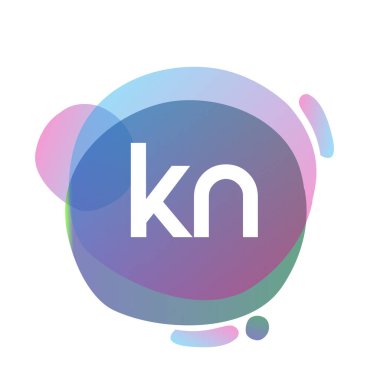 Renkli arka planlı KN logosu, yaratıcı endüstri, web, iş ve şirket için harf kombinasyonu tasarımı.