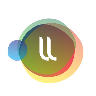 Renkli sıçrama arkaplanı, yaratıcı endüstri, web, iş ve şirket için harf kombinasyonu tasarımlı II logosu.